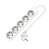 Power Socket - 5 sockets with Switch TM Electron TMUAD505S White 3680 W (1,5 m)