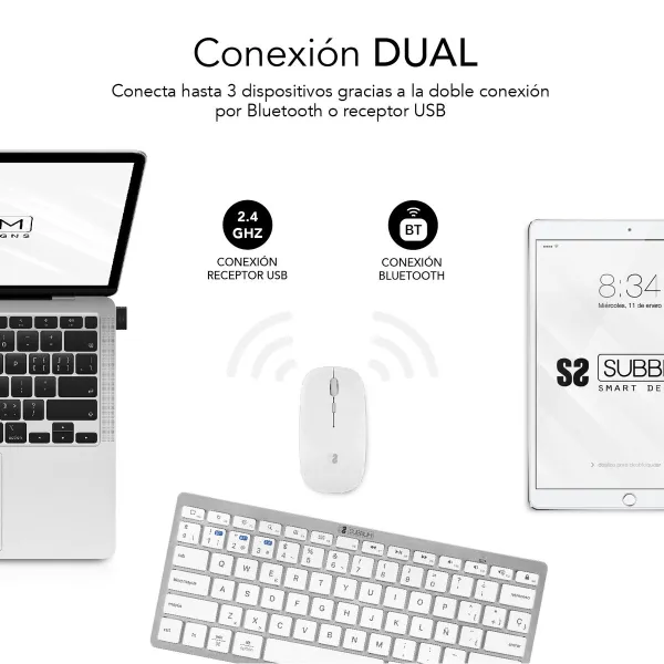 Keyboard and Mouse Subblim SUBKBC-OCO010 Silver