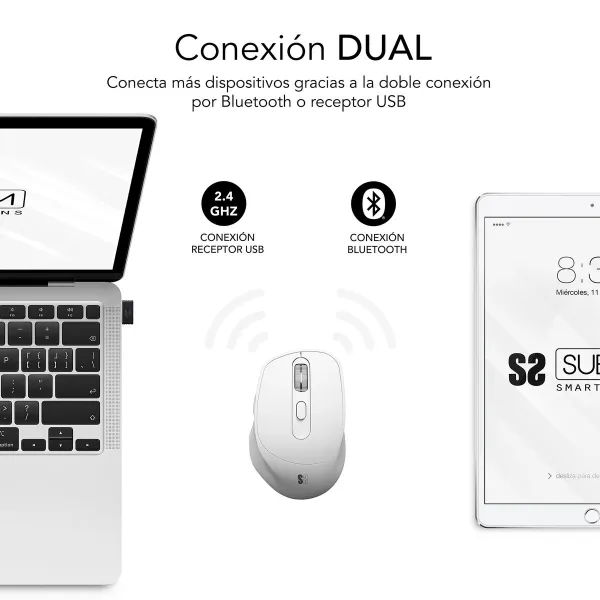 Wireless Mouse Subblim SUBMO-EDCON02 White 2400 dpi