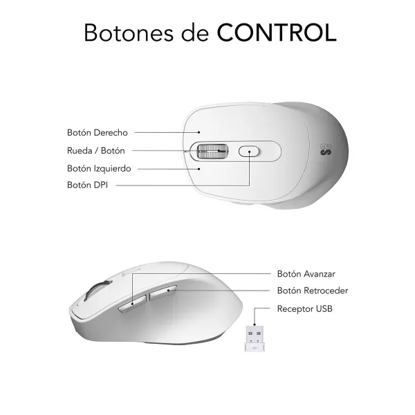 Wireless Mouse Subblim SUBMO-EDCON02 White 2400 dpi