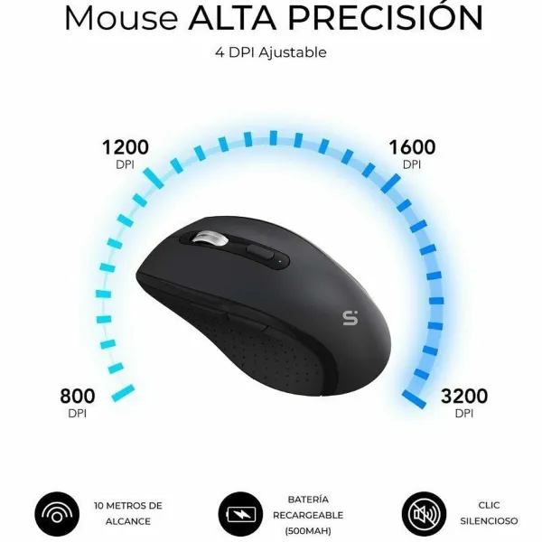 Keyboard and Mouse Subblim SUBKBC-DCOPW2 Black