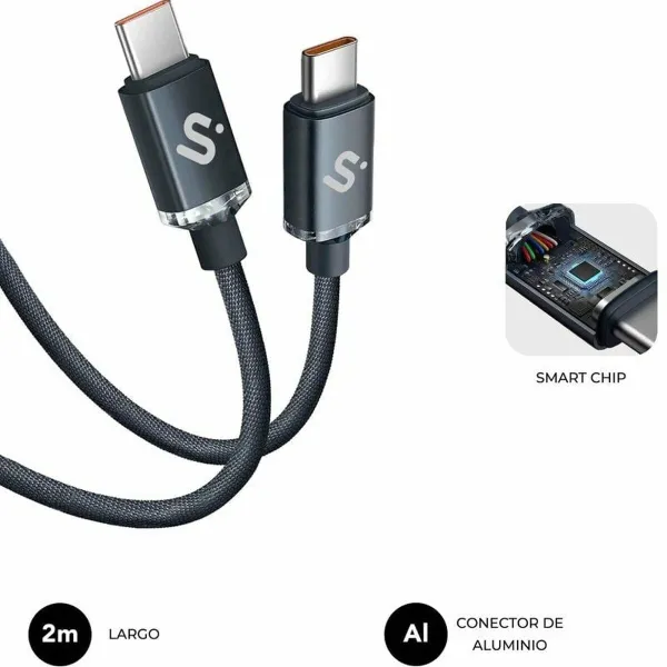 USB-C - USB-C Kaabel Subblim SUBCAB-C06002 2 m Must