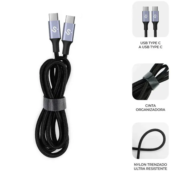 USB-C - USB-C Kaabel Subblim SUBCAB-C10002 2 m Must