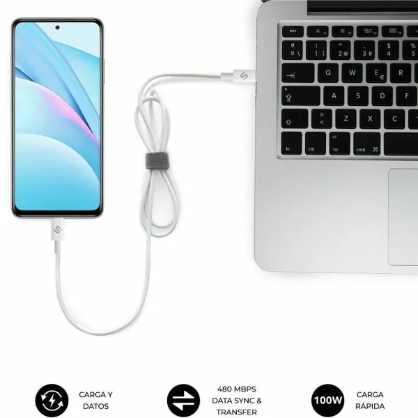 USB-C - USB-C Kaabel Subblim SUBCAB-C10011 2 m Valge