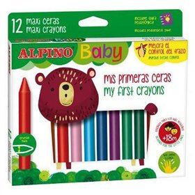 Coloured crayons Alpino Baby Multicolour 12 Pieces (6 Units)
