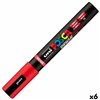 Marker BRUSH POSCA PC-5BR Red (6 Units)