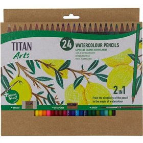 Watercolour Pencils Titan Arts Multicolour 24 Pieces