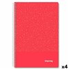 Notebook Imprex Red Din A4 80 Sheets (4 Units)