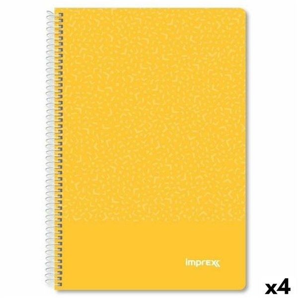 Notebook Imprex Yellow Din A4 80 Sheets (4 Units)