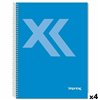 Notebook Imprex Blue Din A4 80 Sheets (4 Units)