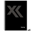 Notebook Imprex Black Din A4 80 Sheets (4 Units)