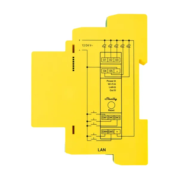 Shelly RGBWW Pro WiFi 5-Channel DIN Rail Lighting Controller