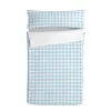 Quilted Zipper Bedding HappyFriday Basic Blue 105 x 200 cm Gingham