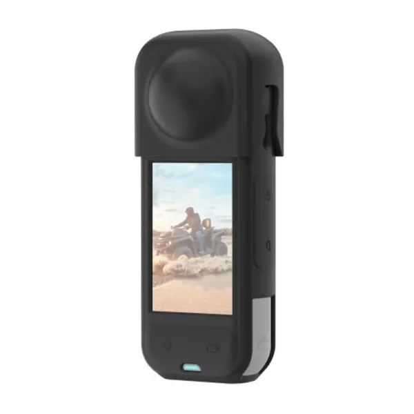 PULUZ silicone protective case with lens cover for Insta360 X5 (black)