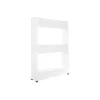 Mobile kitchen shelf on wheels, white