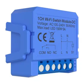 1-channel WiFi switch module with voltage-free contact Avatto WSM16-DC32V-1
