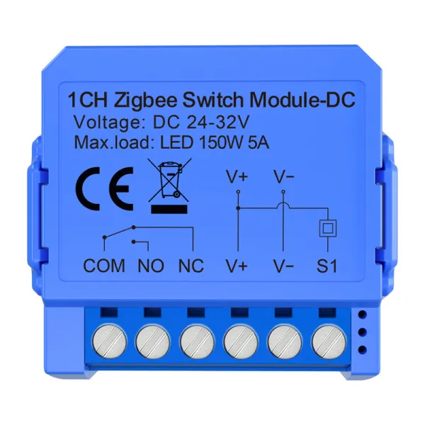 1-channel ZigBee switch module with voltage-free contact Avatto ZWSM16-DC32V-1