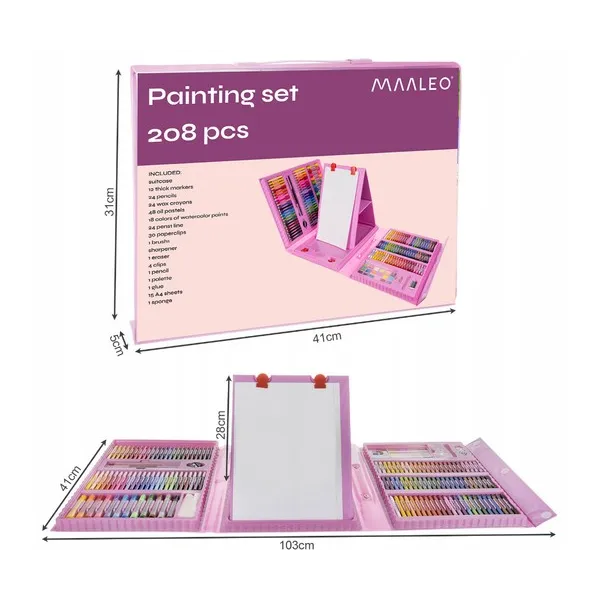 Painting set 208 pcs in a case