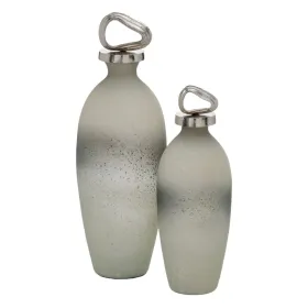 Decorative bottle Grey Silver 15 x 15 x 46 cm Decorative