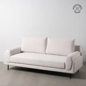 Sofa Cream 216 x 86 x 90 cm