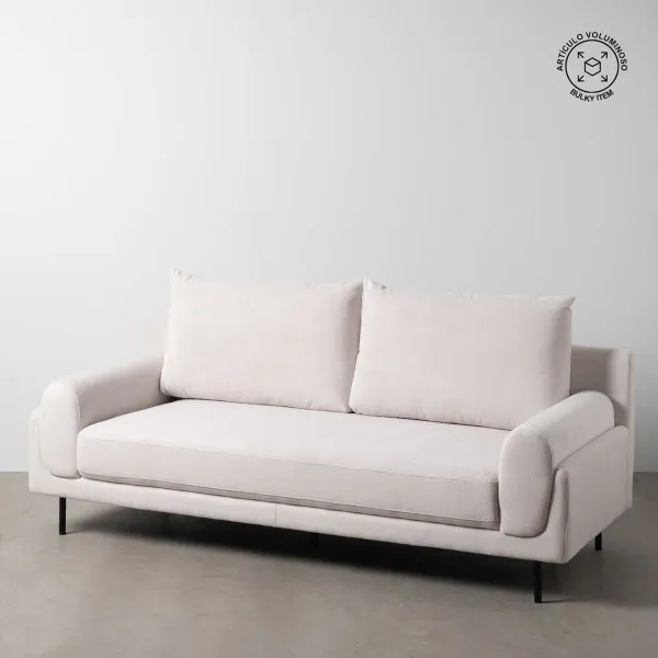 Sofa Cream 216 x 86 x 90 cm