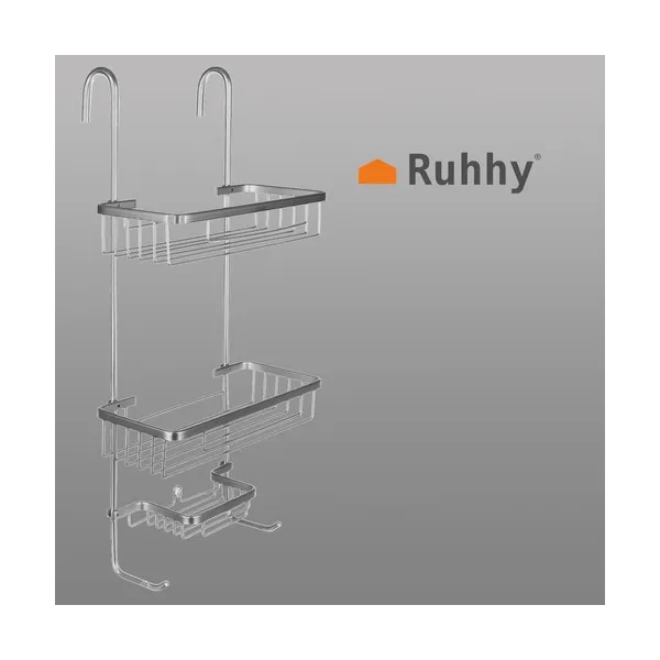 Riippuva suihkuhylly - hopea