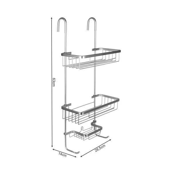 Hanging shower shelf - silver