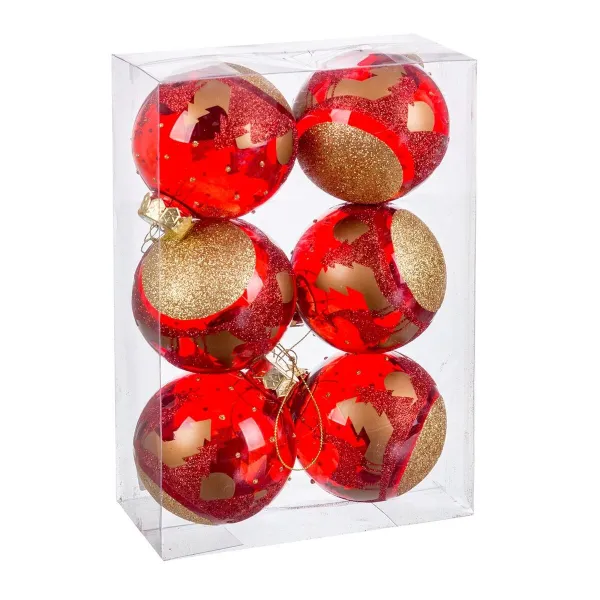 Kuuseehted Punane Plastmass 8 cm (6 Ühikut)