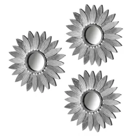 Wall mirror Silver 26 x 1,5 x 26 cm (3 Units)