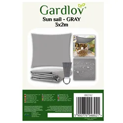 Aurinkosuojapurje 3x2m - harmaa Gardlov 23162