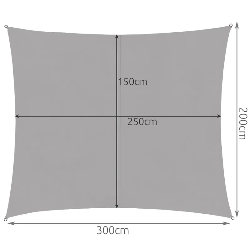 Saulės skėčio burė 3x2m - pilka Gardlov 23162