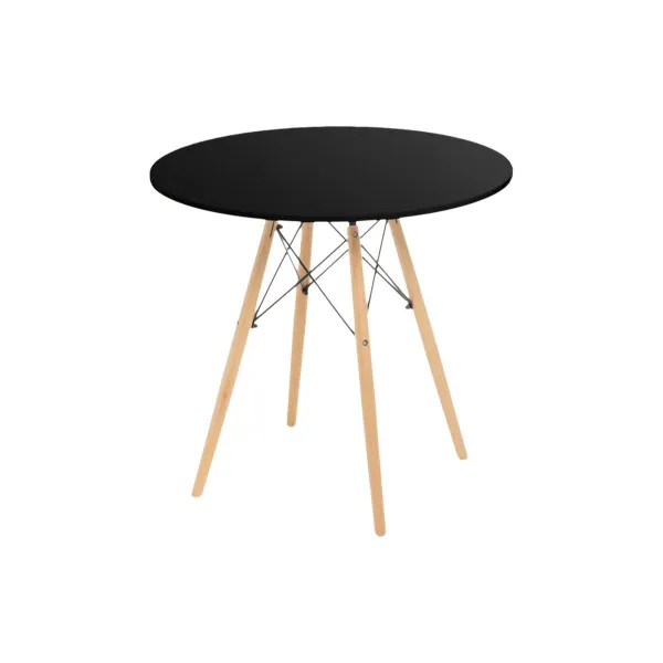 Table Black Natural 80 x 80 x 75 cm