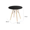 Table Black Natural 80 x 80 x 75 cm