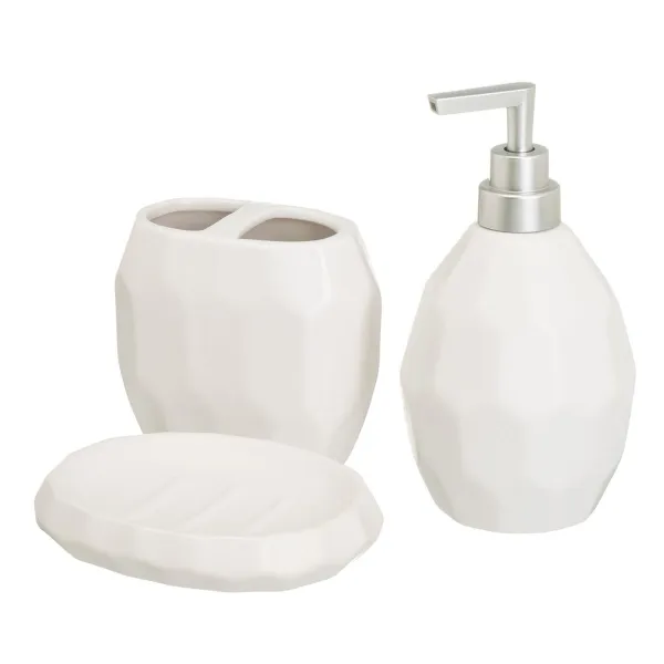 Bath Set White Ceramic 14 x 12 x 20 cm