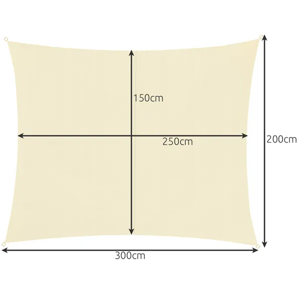 Saulės skėtis 3x2m - smėlio spalvos Gardlov 23163