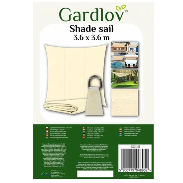 Aurinkopurje 3,6 x 3,6 m Gardlov 23165