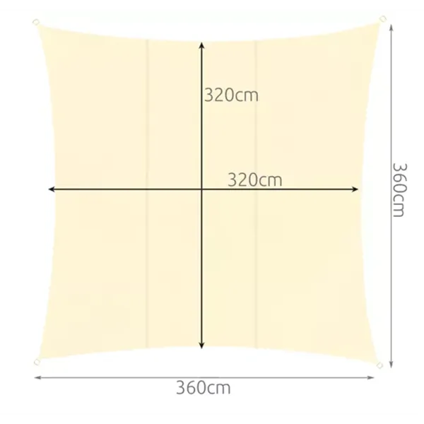 Aurinkopurje 3,6 x 3,6 m Gardlov 23165