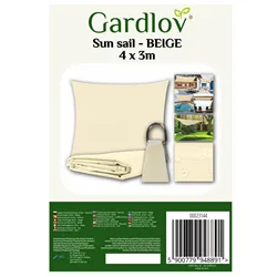 Aurinkosuojapurje 4x3m - beige Gardlov 23144