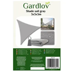 Aurinkosuojapurje 3x3x3m harmaa Gardlov 23147