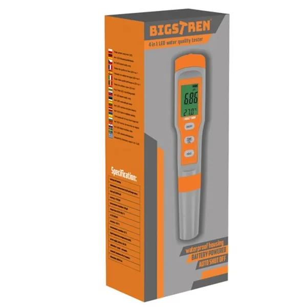 Ūdens kvalitātes testeris 4in1 LED Bigstreen 23534