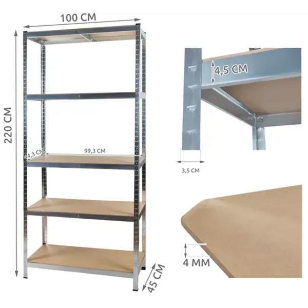 Полка складская 220х100х45 Malatec 23766