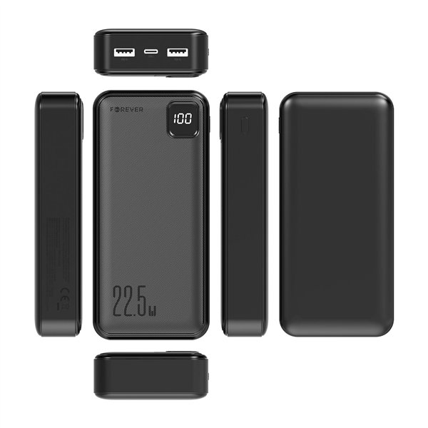 Forever power bank TB-300L PD QC 22,5W 20000 mAh black