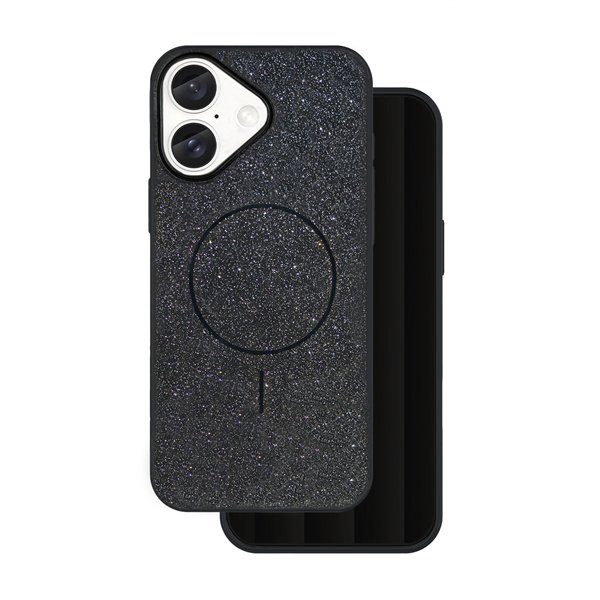 Glitter Thin Mag case for iPhone 16e black