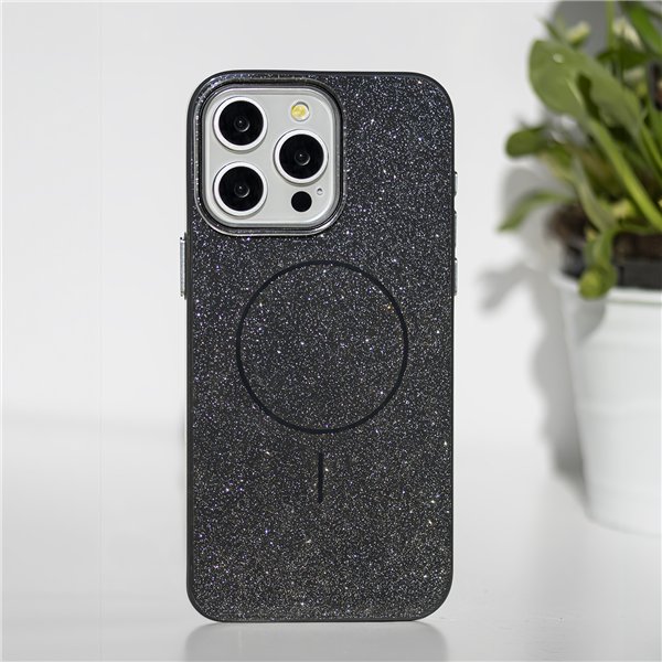 Glitter Thin Mag case for iPhone 16e black