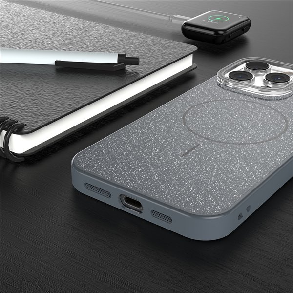 Glitter Thin Mag case for iPhone 16e black