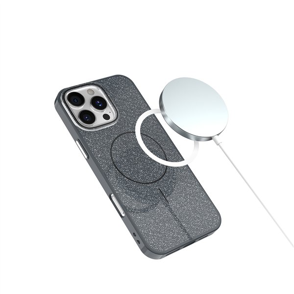 Glitter Thin Mag case for iPhone 16e black