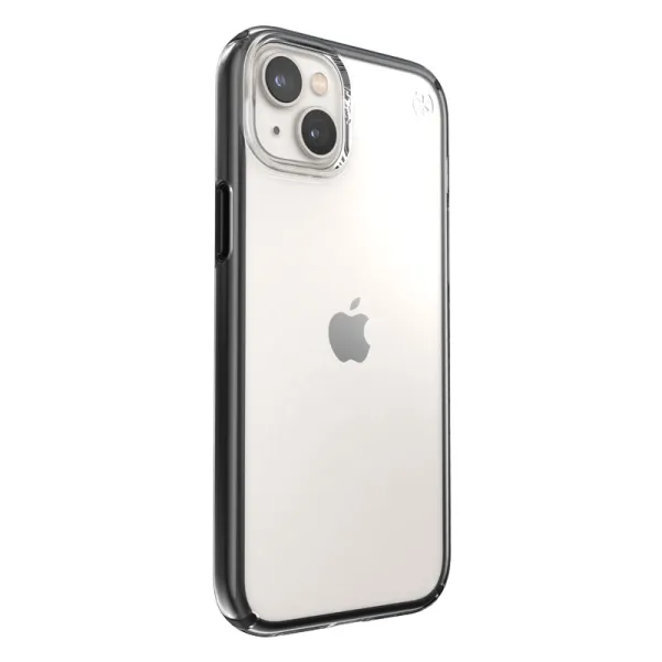 Speck Presidio Perfect-Clear with Impact Geometry - iPhone 15 Plus / 14 Plus Case with MICROBAN Coating (Clear / Black)