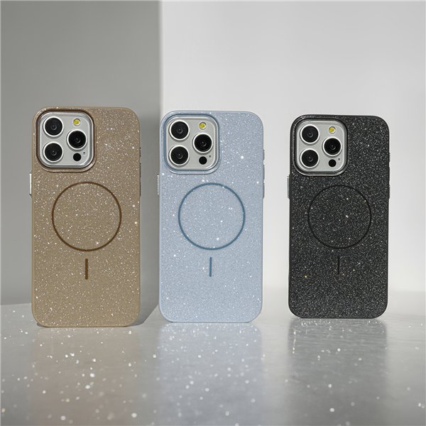 Glitter Thin Mag case for iPhone 16e blue