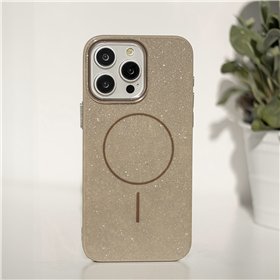 Glitter Thin Mag case for iPhone 16e brown