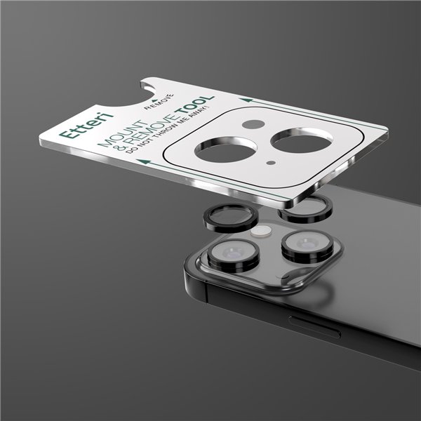 Etteri camera lens protector for iPhone 15 / 15 Plus black